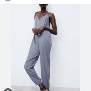 Zara Light Blue Gray Women's Jumpsuit